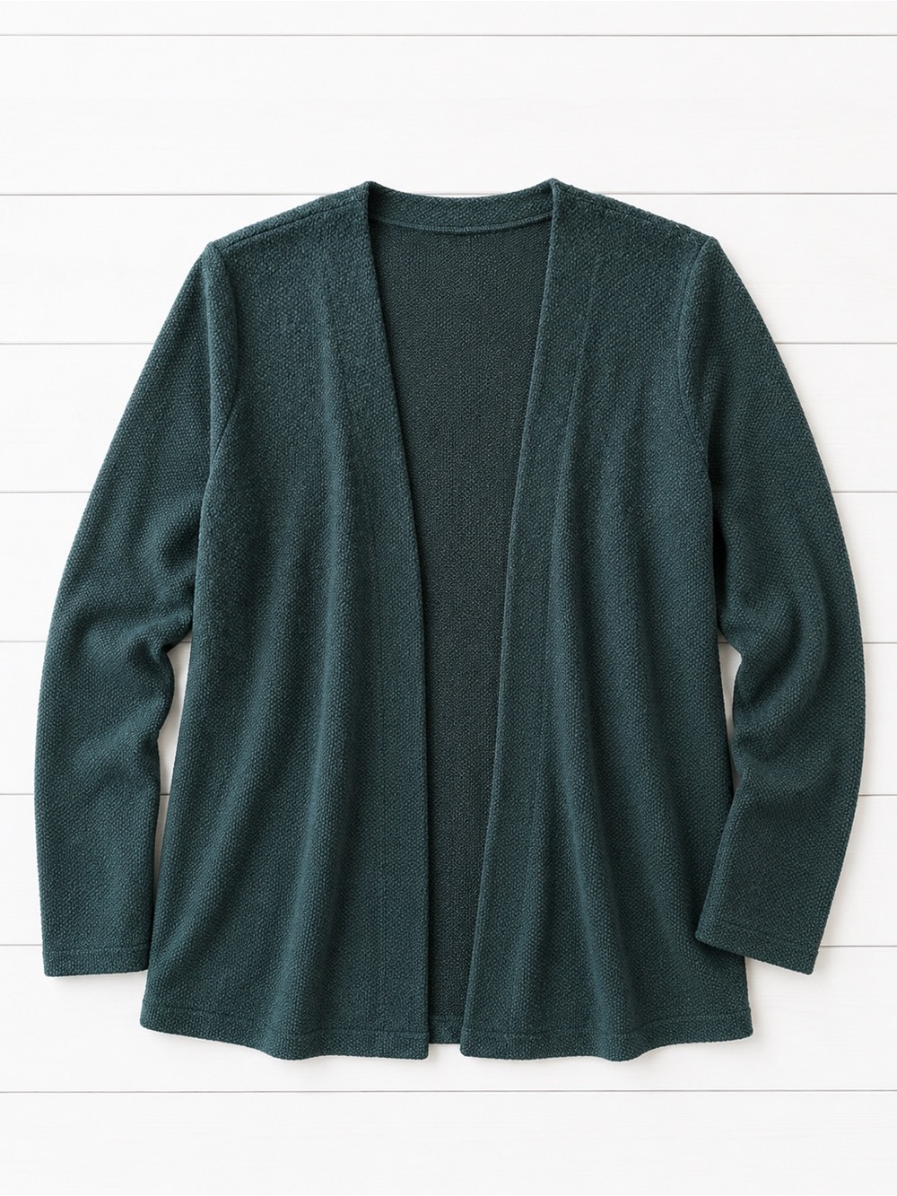 Northern Reflections Open Front Knit Cardigan | Teal Green | Size L - Picture 3 of 5